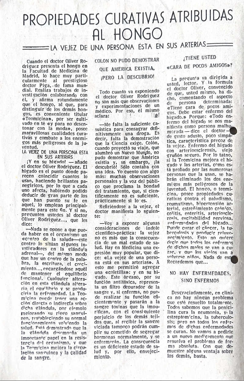 Documento histórico - Dr. Faustino Oliver Rodríguez